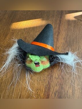 Annalee Old Hag Witch 4” Plush Head Brooch Pin 2002